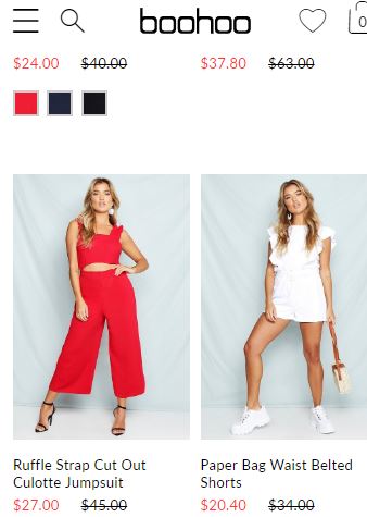 Boohoo - top online clothing website