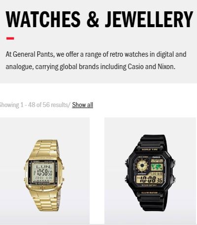 General pants online watch shop