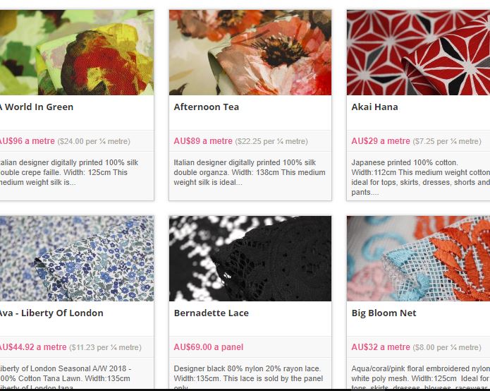 Tessuti online fabric shop Australia