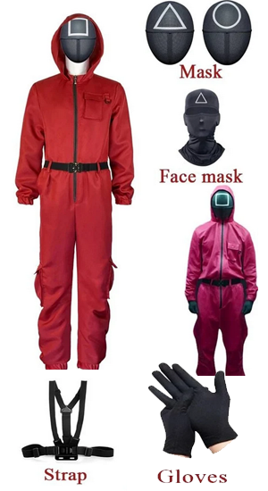 Squid Game guard costume aka squid game pink jumpsuit